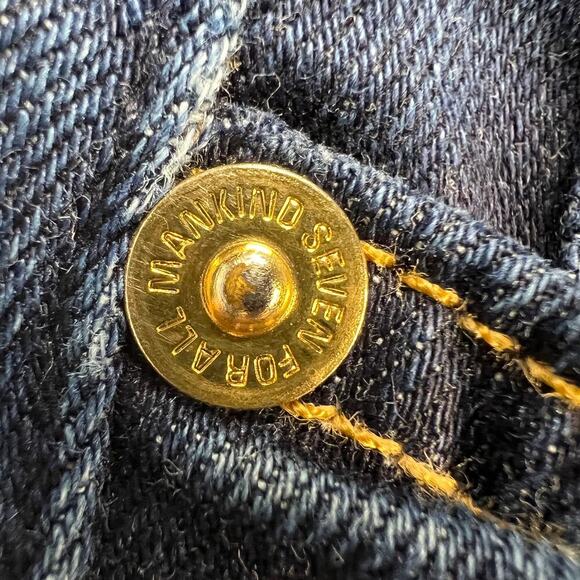 7 For All Mankind Cropped Skinny Jean Dark Wash Low Rise Size 27 - Picture 4 of 13